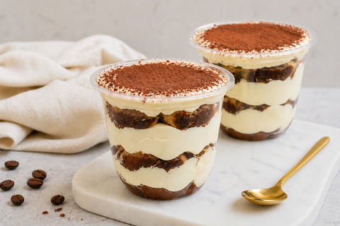 Tiramisu croissant cups